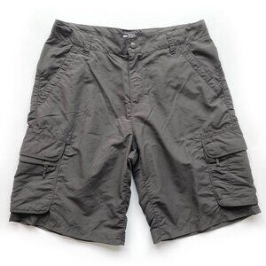 REI Womens Hiking Cargo Shorts 9.5" Size 6 Nylon Quick Drying Khaki Outdoor Gray